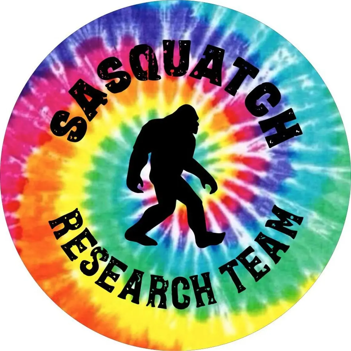 Tie-Dye Bigfoot Or Sasquatch Research Team Spare Tire Cover 1