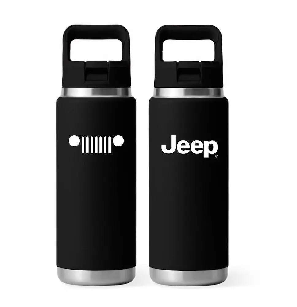 Top Handle Bottle - Jeep Text Grille - Black 1