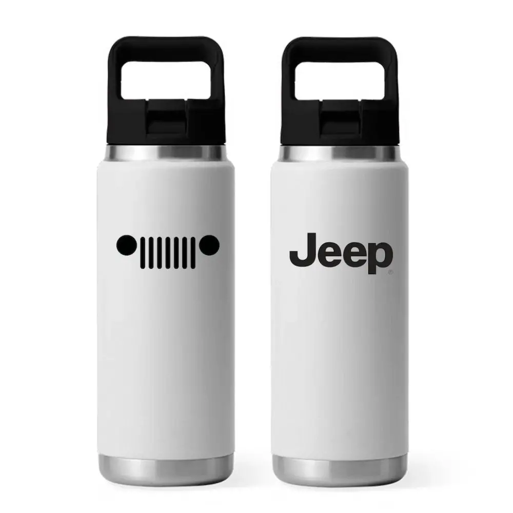 Top Handle Bottle - Jeep Text Grille - White 1