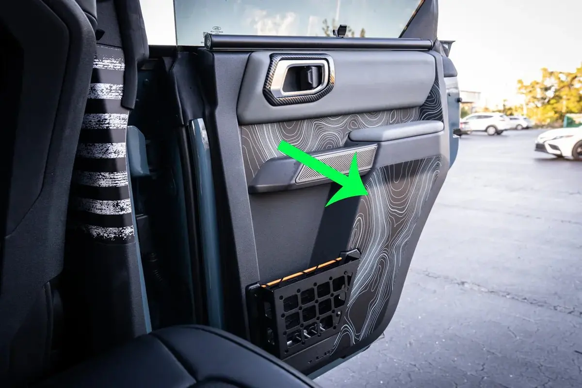 Topo Rear Interior Lower Door Card Insert Overlays (Printed Series) - 2021+ Bronco 4 Door 1