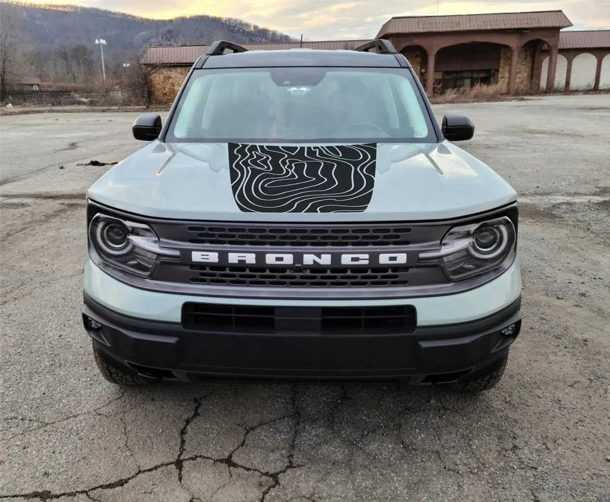 Topographic Hood Decal Cover For 2021-2025 Ford Bronco Sport 1