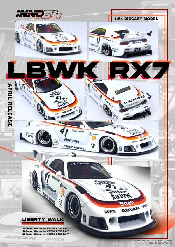 Inno64 1/64 Mazda Rx7 Fd3s Lb - Super Silhouette 1