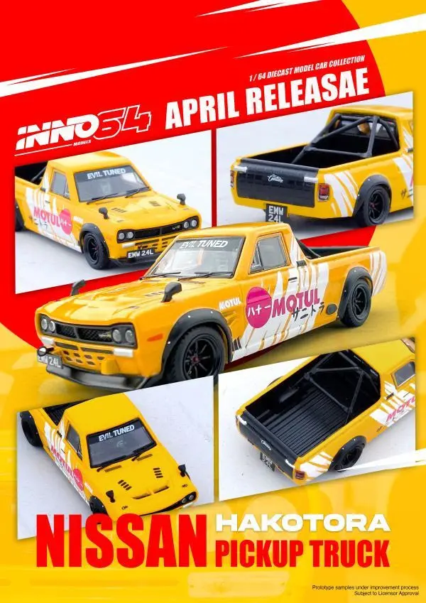 Inno64 1/64 Nissan Hakotora Pick Up Truck "Motul" Livery 1