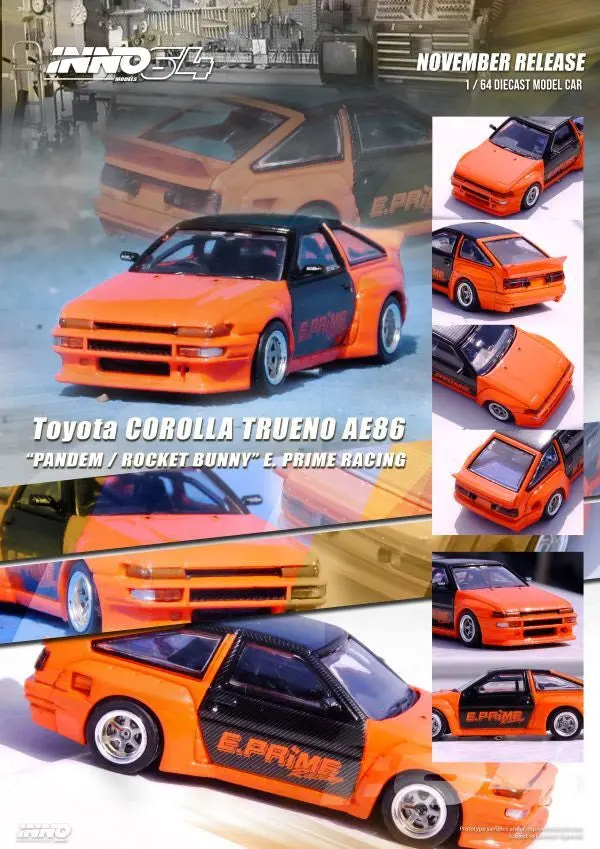 Inno64 1/64 Toyota Corolla Trueno Ae86 "Pandem/Rocket Bunny" E. Prime Racing 1