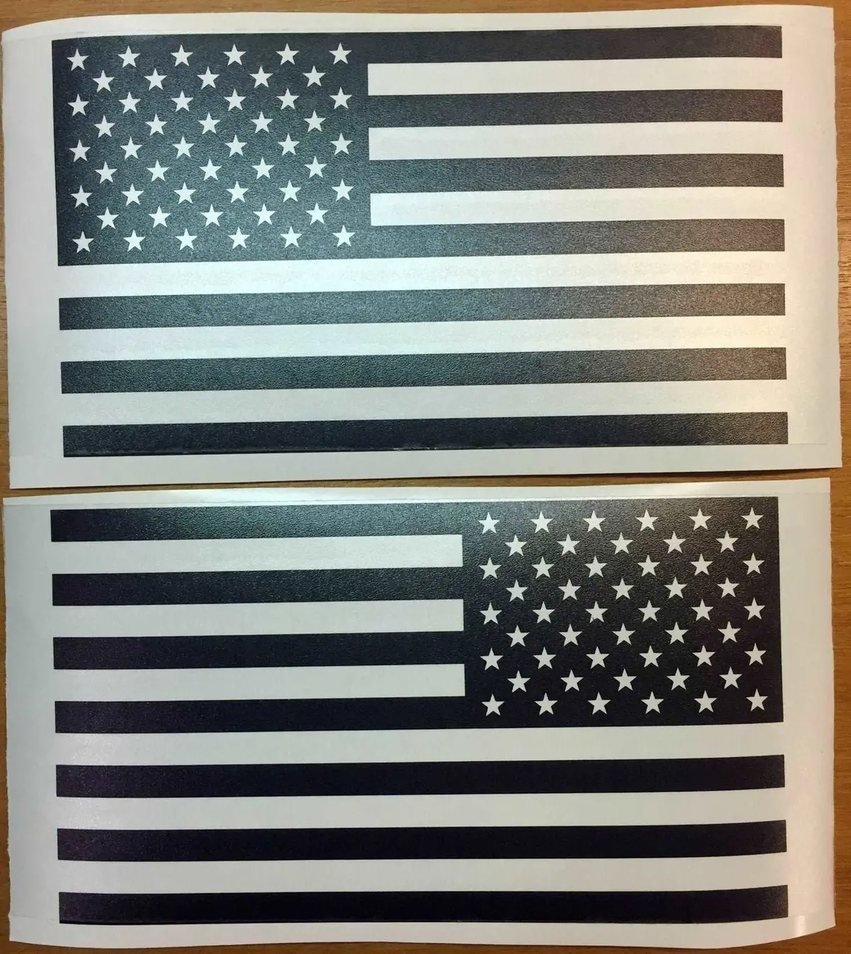 Us Flag Decals - Premium Cast Matte Black Viny 1