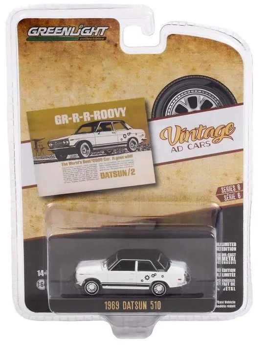 Vintage Ad Cars 39090A 1969 Datsun 510 1:64 Diecast 1