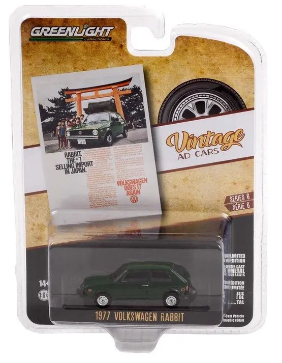 Vintage Ad Cars 39090E 1977 Volkswagen Rabbit 1:64 Diecast 1