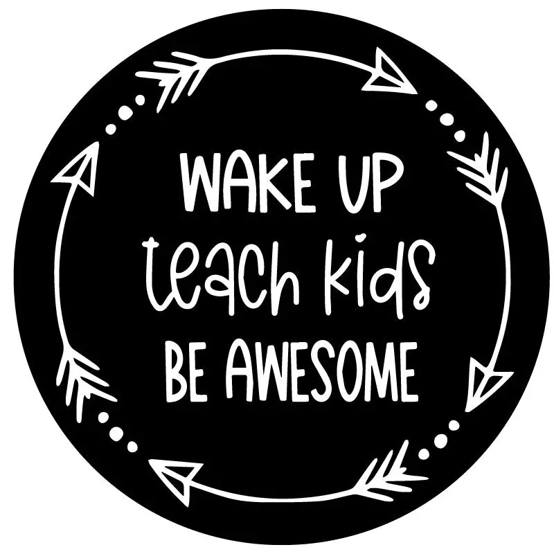 Wake Up Teach Kids Be Awesome Spare Tire Cover For Jeep, Rv, Bronco, Camper 1