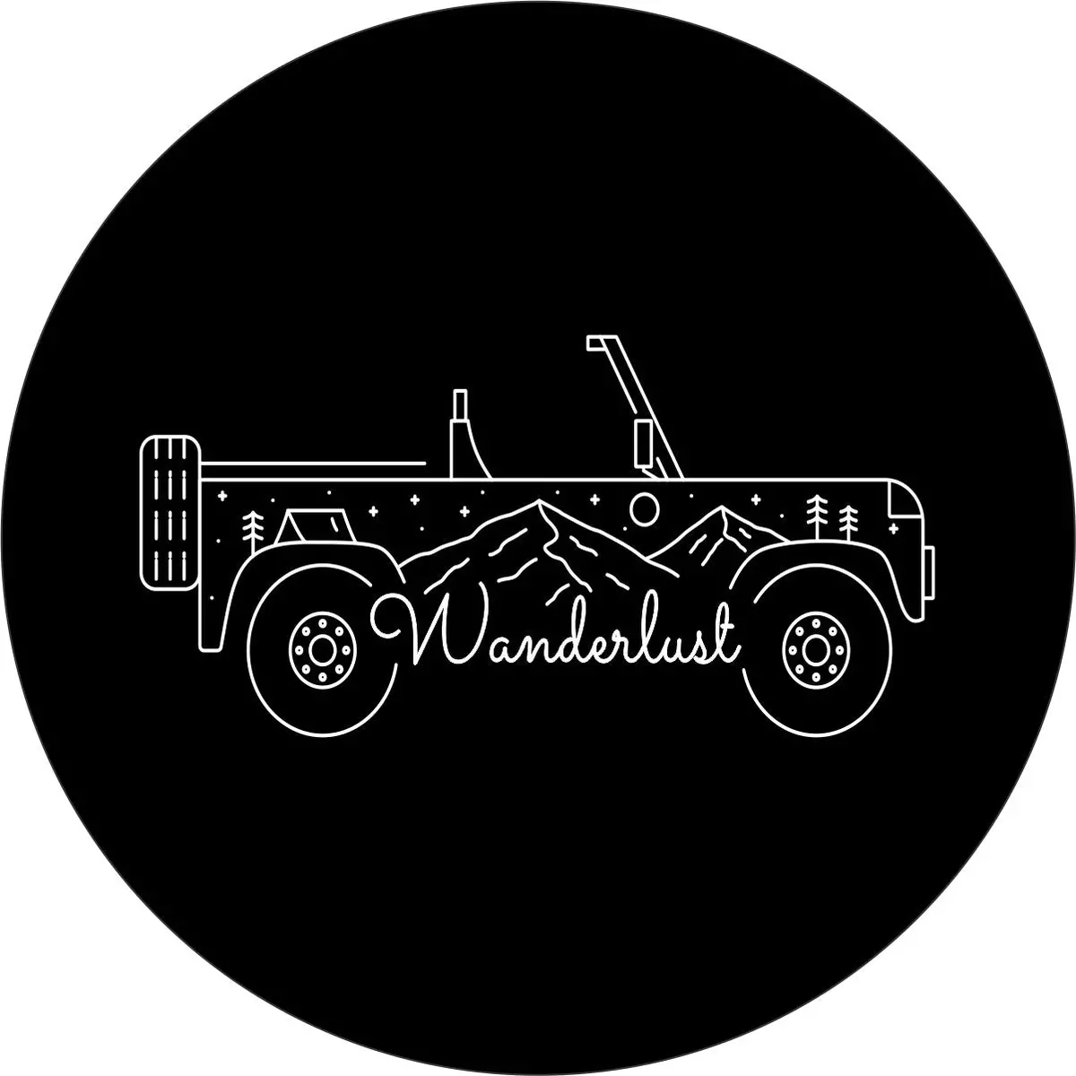 Wanderlust Suv In The Mountains Spare Tire Cover Design 1