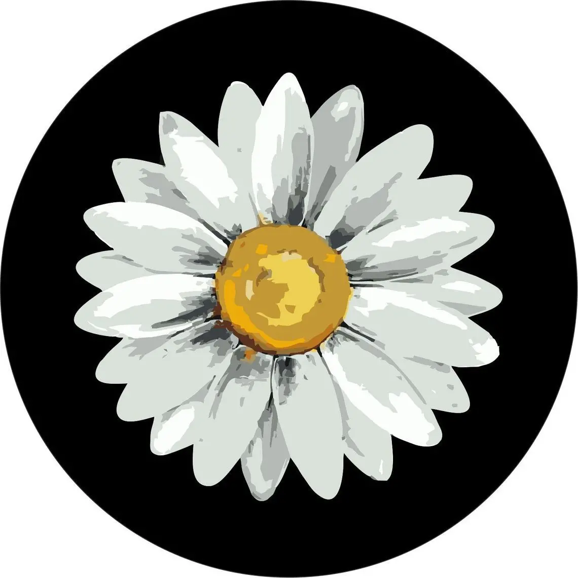 Watercolor Daisy Flower Spare Tire Cover 1