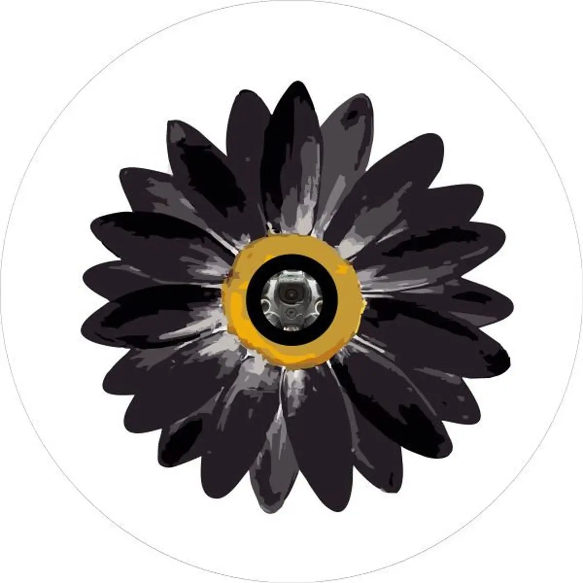 Watercolor Daisy Flower Spare Tire Cover 4