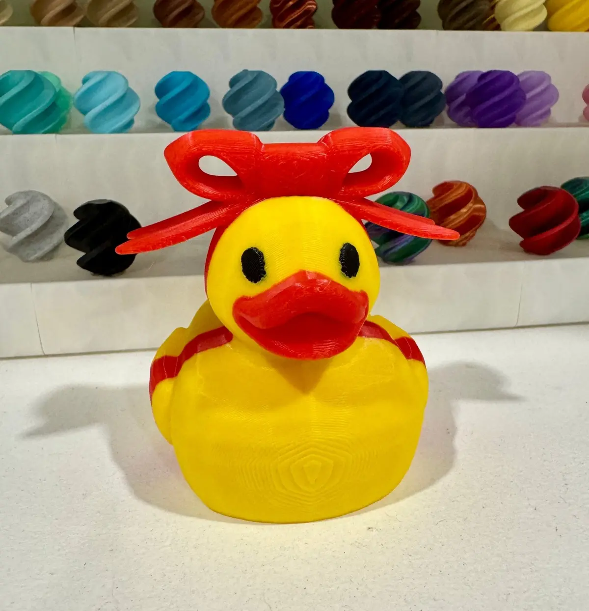 Yellow Duck W/ Big Red Gift Bow 1