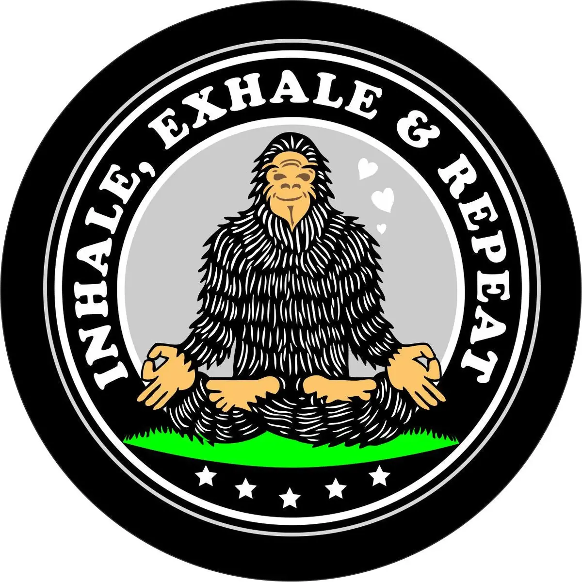 Zen Bigfoot Sasquatch Inhale, Exhale, & Repeat Funny Spare Tire Cover For Jeep, Bronco, Rv, Camper, & More 1