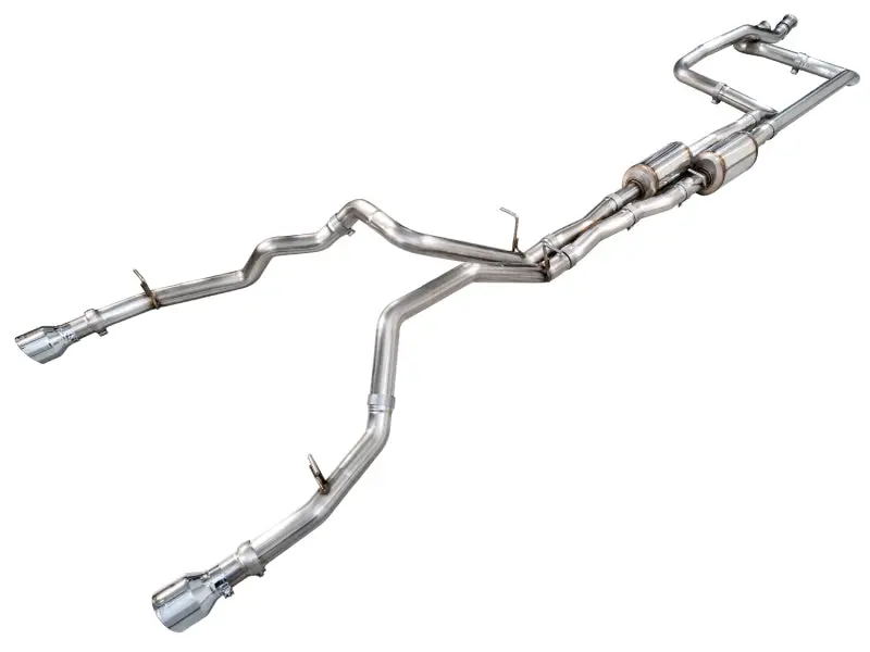 Awe Tuning 2025+ Ram 1500 Rho Cat-Back Exhaust System – 3.0L Twin-Turbo Inline-6, Dual Rear Exit With Chrome-Silver Tips 1