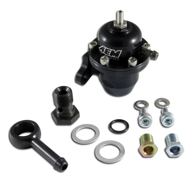 Aem Adjustable Black Fuel Pressure Regulator For Acura Cl (1996–1997), Accord (1994–1997), And Civic Ex (1996–2000) 1