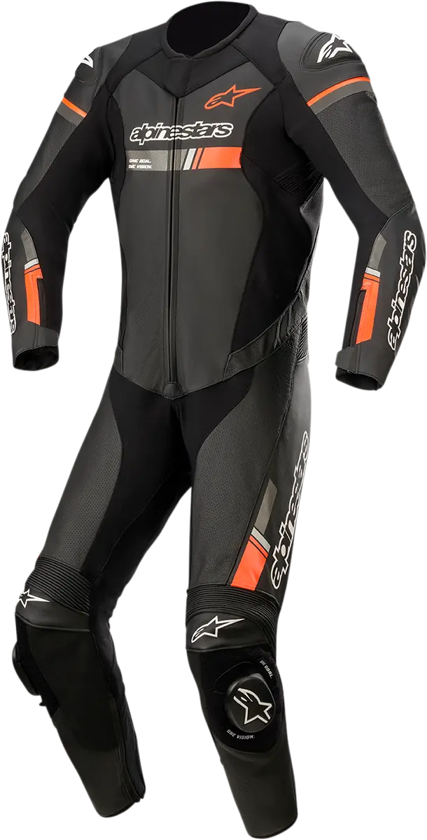 Alpinestars Gp Force Chaser 1-Piece Leather Suit - Black/Red Fluorescent - Us 50 / Eu 60 3150321-1030-60 1