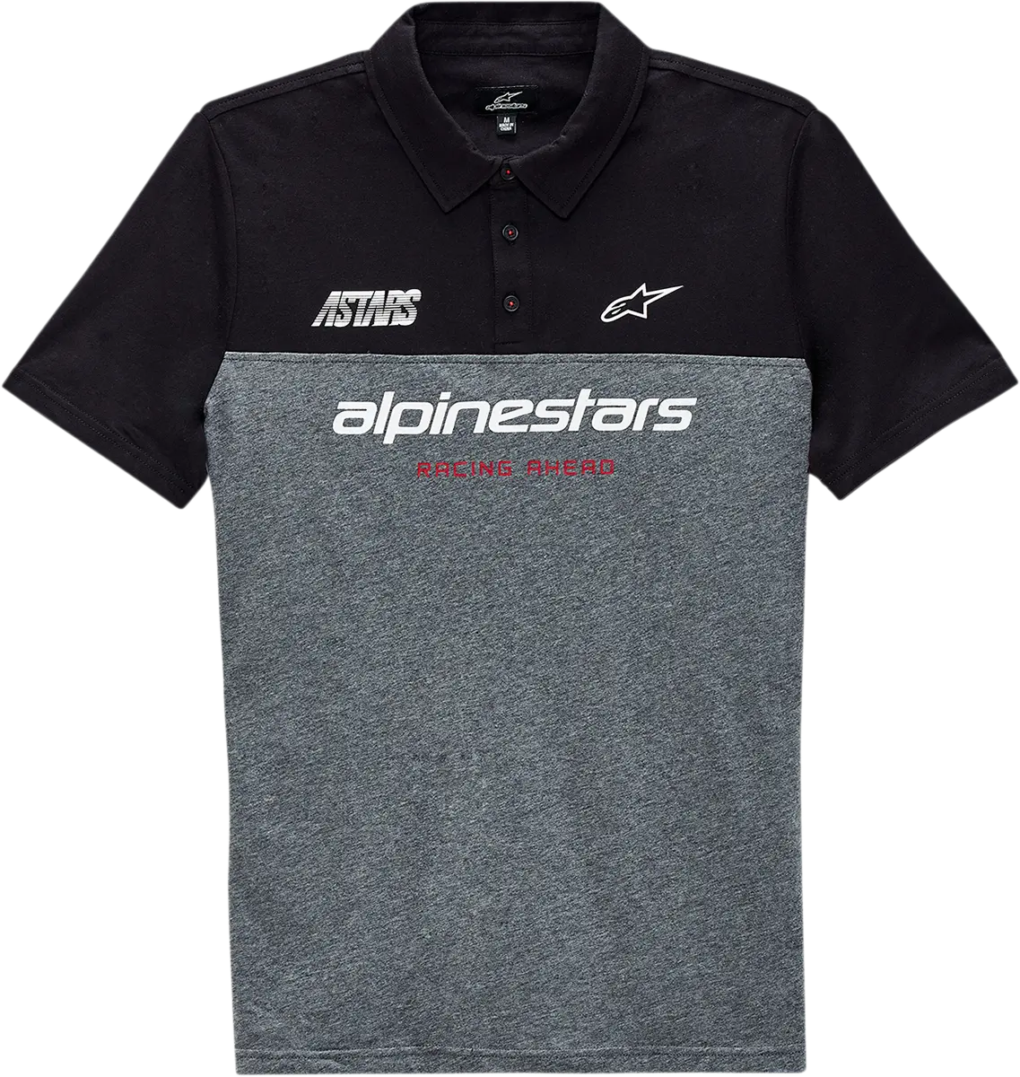 Alpinestars Paddock Polo Shirt – Black And Heather Charcoal Blend, Size Medium (Sku 1213412001088M) 1