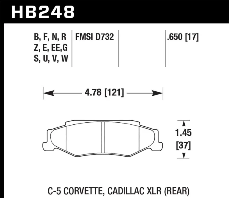 Hawk Dtc-60 Race Rear Brake Pads For Cadillac Xlr (2004–2009) And Chevrolet Corvette (1997–2011) 1