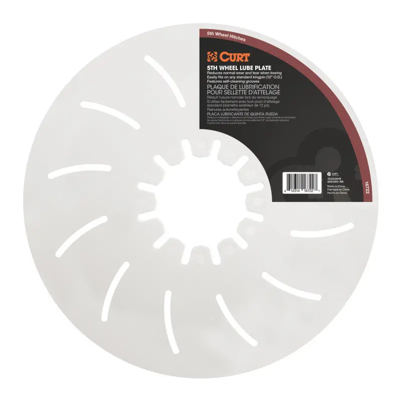 Curt 12-Inch Fifth-Wheel Trailer Hitch Lube Plate 1