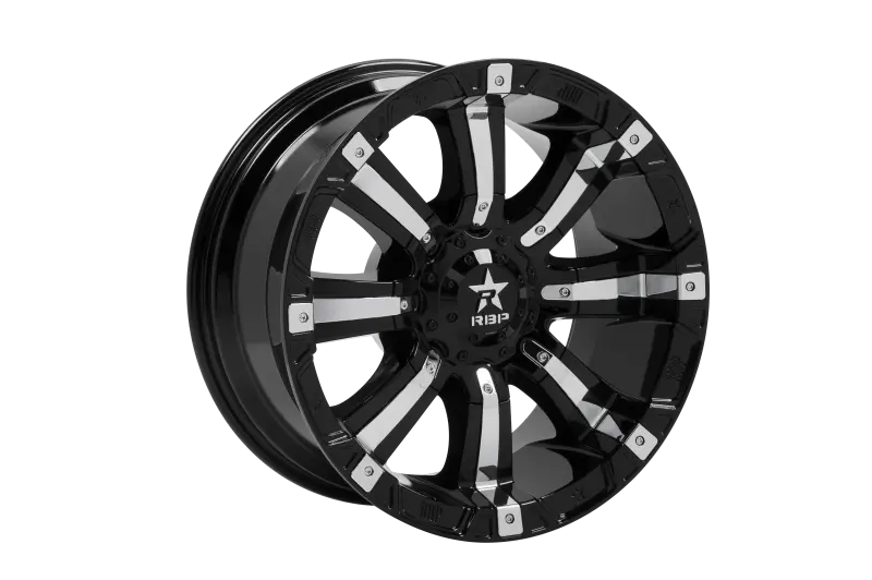 Rbp 94R 20X10 5X150 Bp / 4.5 Bs -25Mm Offset 110Mm Cb (Hub Centric) Black W/Chrome Inserts Wheel 1