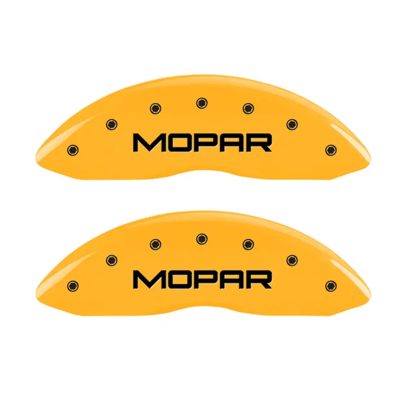 Mgp Engraved 4-Piston Caliper Covers — Yellow Finish With Black Char Detailing For 2001 Dodge Viper 1
