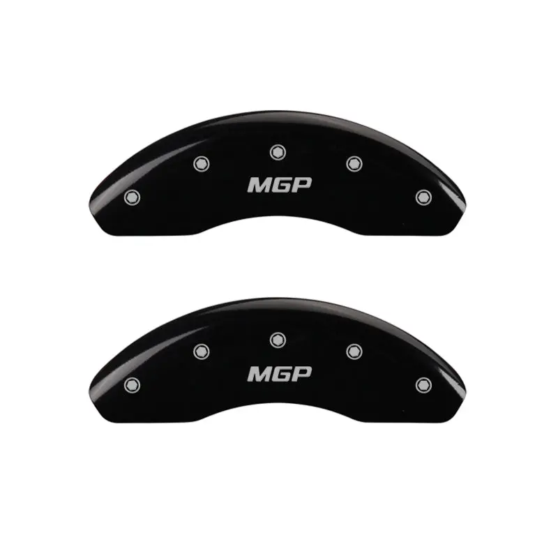Mgp Engraved 4-Piston Caliper Covers – Front & Rear Set, Black Finish With Silver Accent Detailing 1