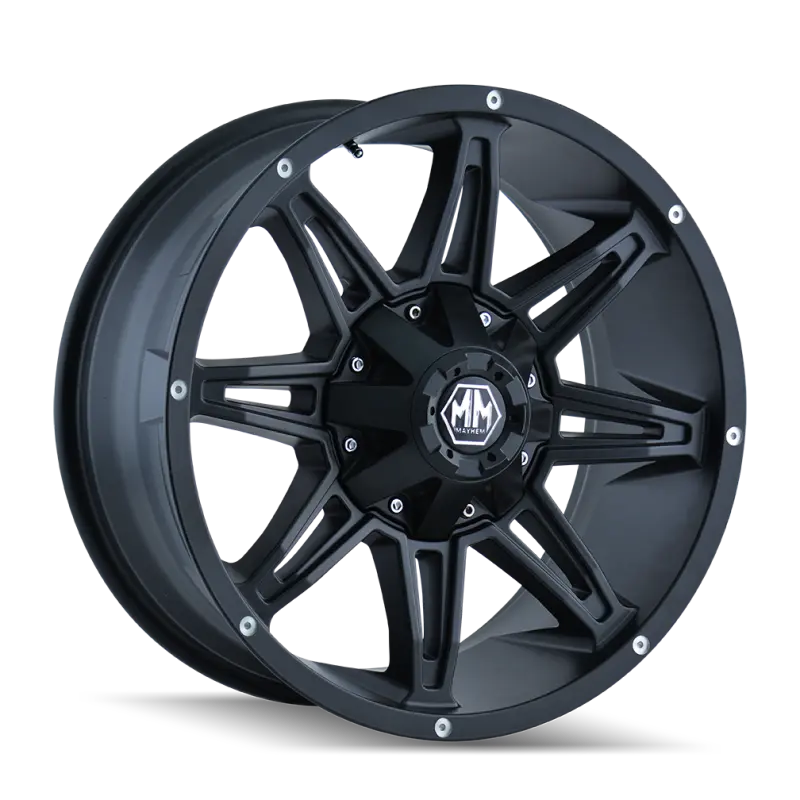 Mayhem Rampage Forged Aluminum Wheel – 18X9 Inch, 5X150 Bolt Pattern, -12Mm Offset, 110Mm Hub Bore, Matte Black 1