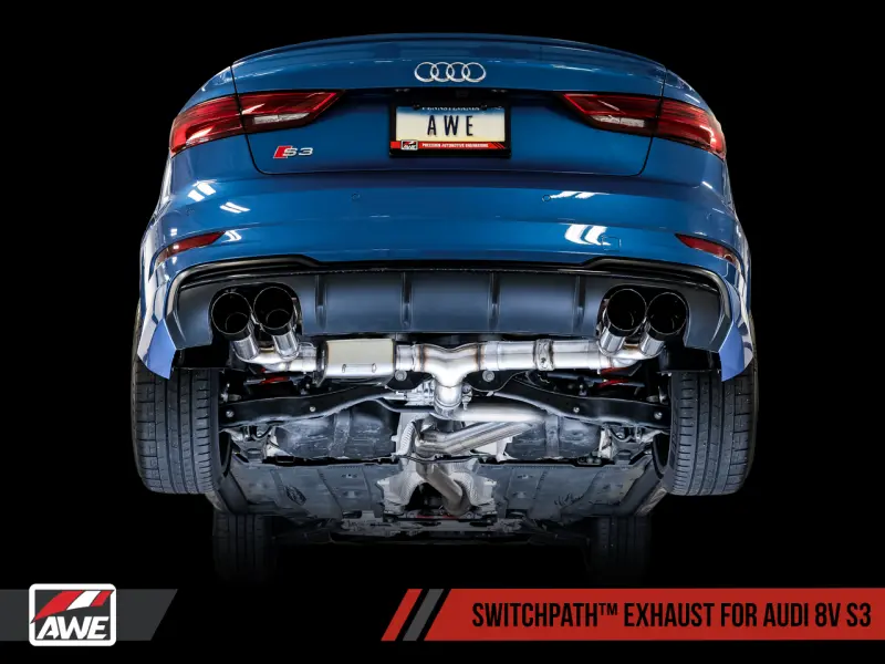 Awe Tuning Audi 8V S3 Switchpath Exhaust – Diamond Black Tips, 102Mm Diameter, Variable Valve Control 1