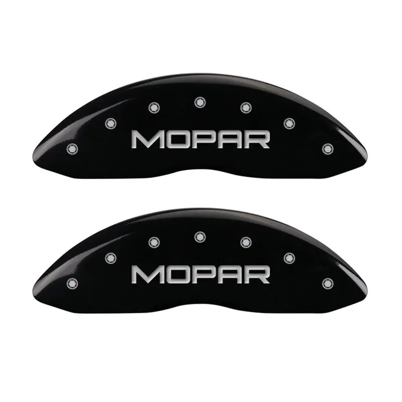 Mgp Engraved 4-Piece Caliper Cover Set – Front And Rear, Mopar-Specific Black Finish With Silver Detailing 1