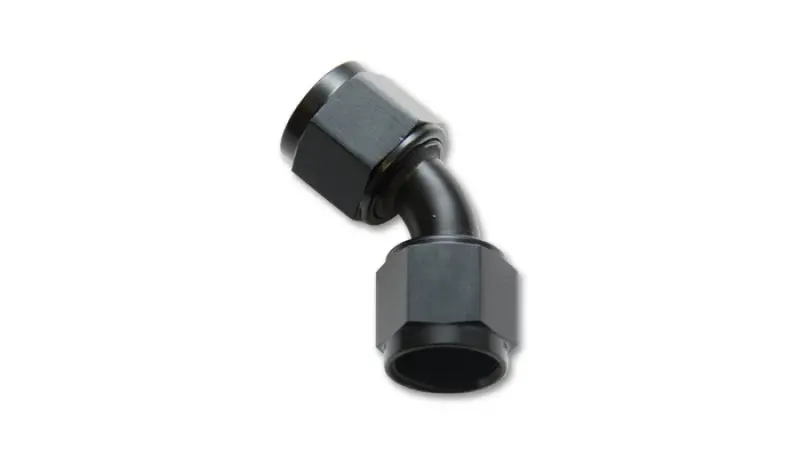 Vibrant -20An Female Flare Swivel Fitting – 45-Degree Angle, Anodized Black (An-To-An) 1