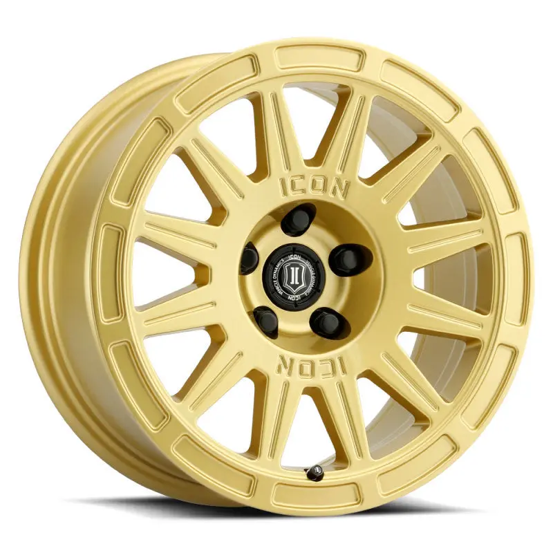 Icon Ricochet Gloss Gold Off-Road Wheel – 17X8", 5X4.5" Bolt Pattern, 38Mm Offset, 6" Backspace 1