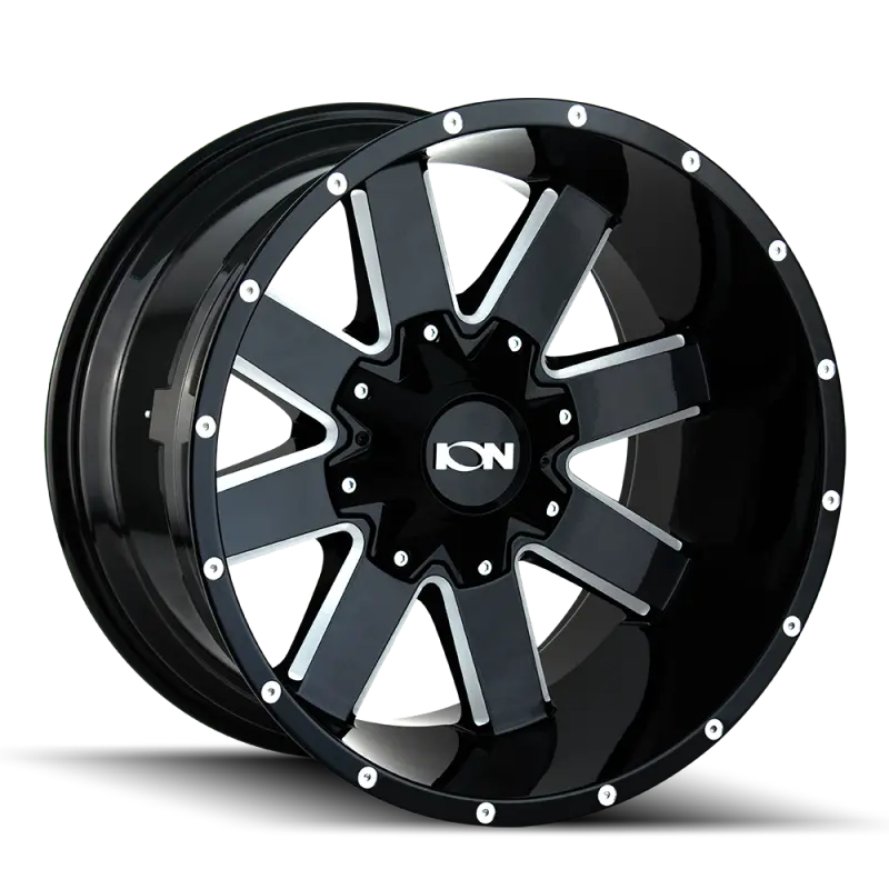 Ion Type 141 Forged Alloy Wheel – 20X12", 8X180 Bolt Pattern, -44Mm Offset, 124.1Mm Hub Bore, Gloss Black W/ Milled Face 1