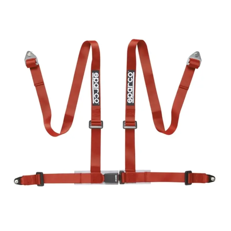 Sparco 2-Inch Red 4-Point Bolt-In Racing Harness 1