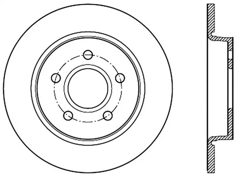 Stoptech Slotted & Drilled Rear Right Brake Rotor For 2012–2015 Ford Focus With Rear Disc Brakes 1
