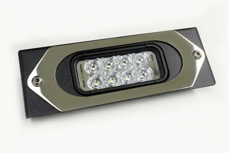 Iron Cross 6-Inch Rectangular Center-Mount Light Bracket With Integrated Led Light 1