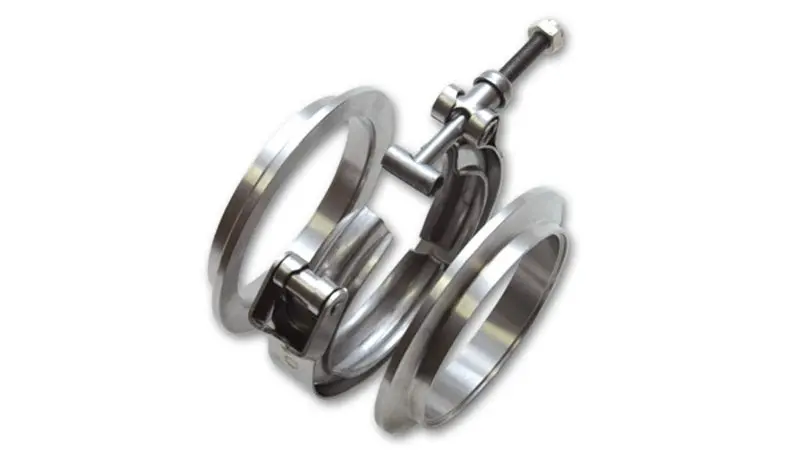 Vibrant T304 Stainless Steel V-Band Flange Kit – 4-Inch Od Tubing (2 Flanges + 1 Clamp) 1