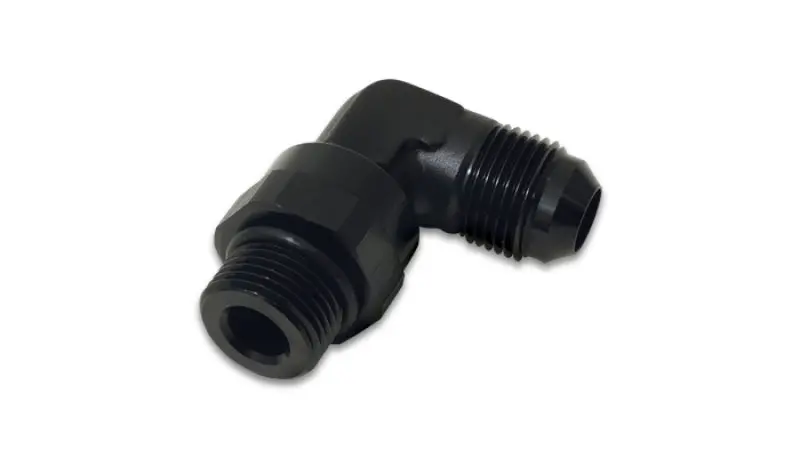Vibrant -10An Male Flare To Male -10An Orb Swivel 90 Degree Adapter Fitting - Anodized Black 1