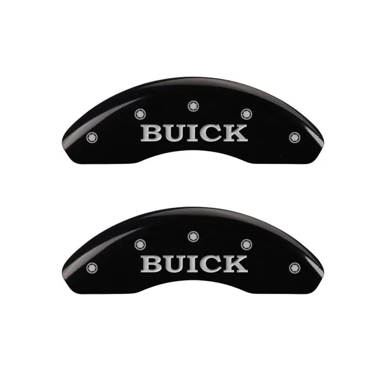 Mgp Engraved Caliper Covers – Front & Rear, Black Finish With Silver Chrome, Fitment For 2002 Buick Lesabre 1