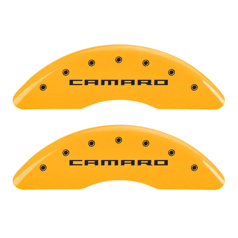 Mgp Engraved Caliper Covers – Front (Gen 5 Camaro) & Rear (Gen 5 Ss), Yellow Finish With Black Accent 1